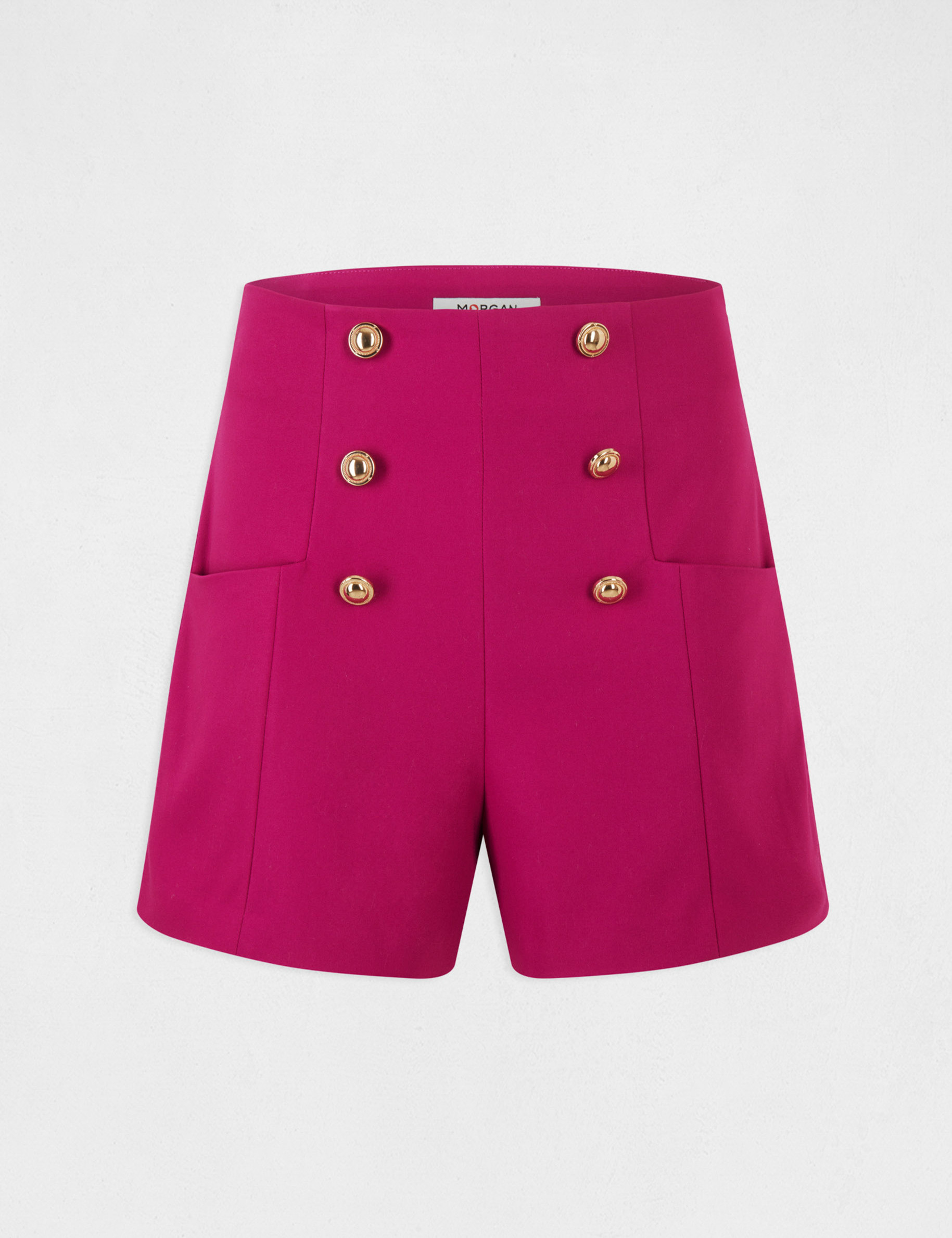 Straight city shorts with buttons raspberry ladies'