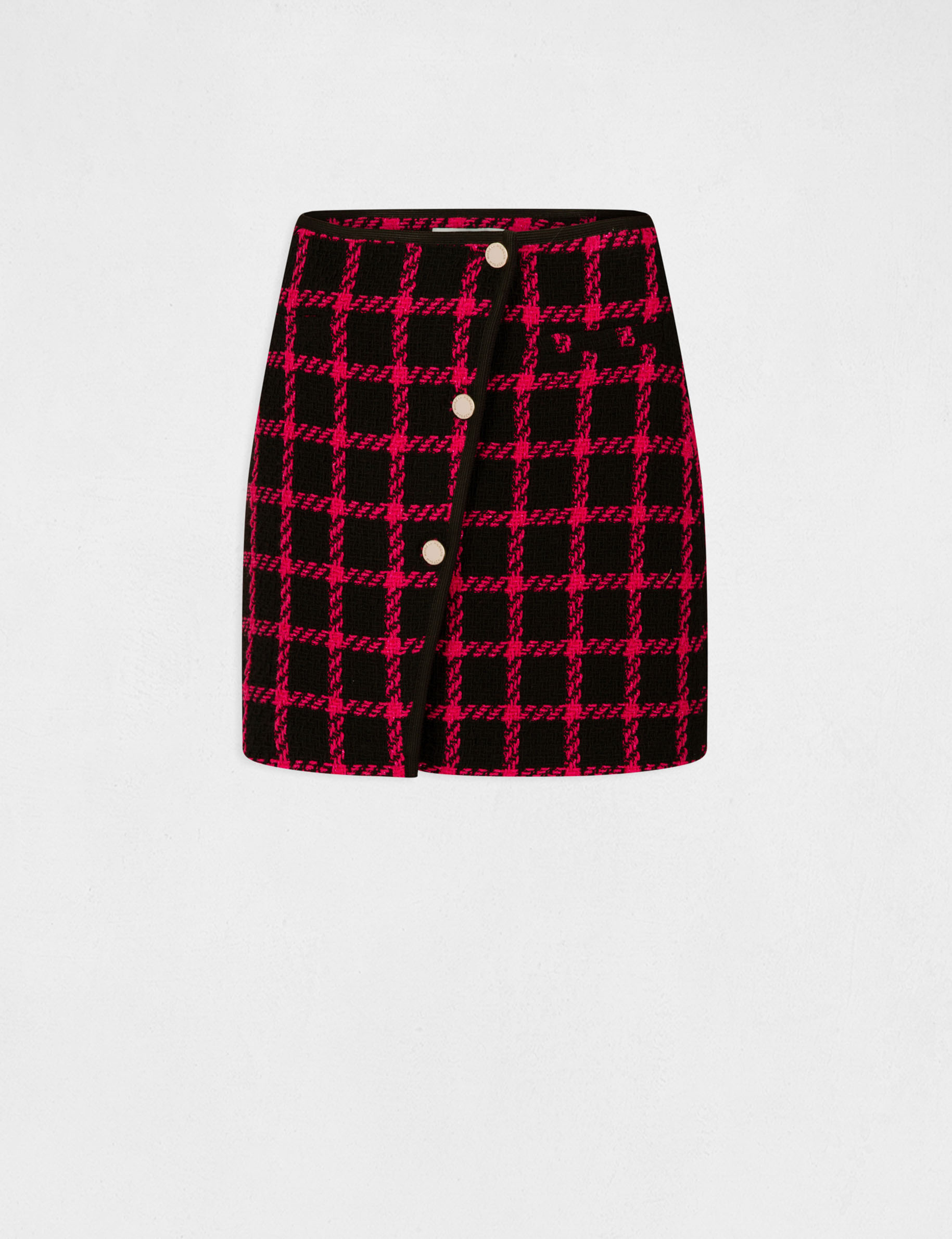 Checked wrap skirt black ladies' Checked wrap skirt black ladies'