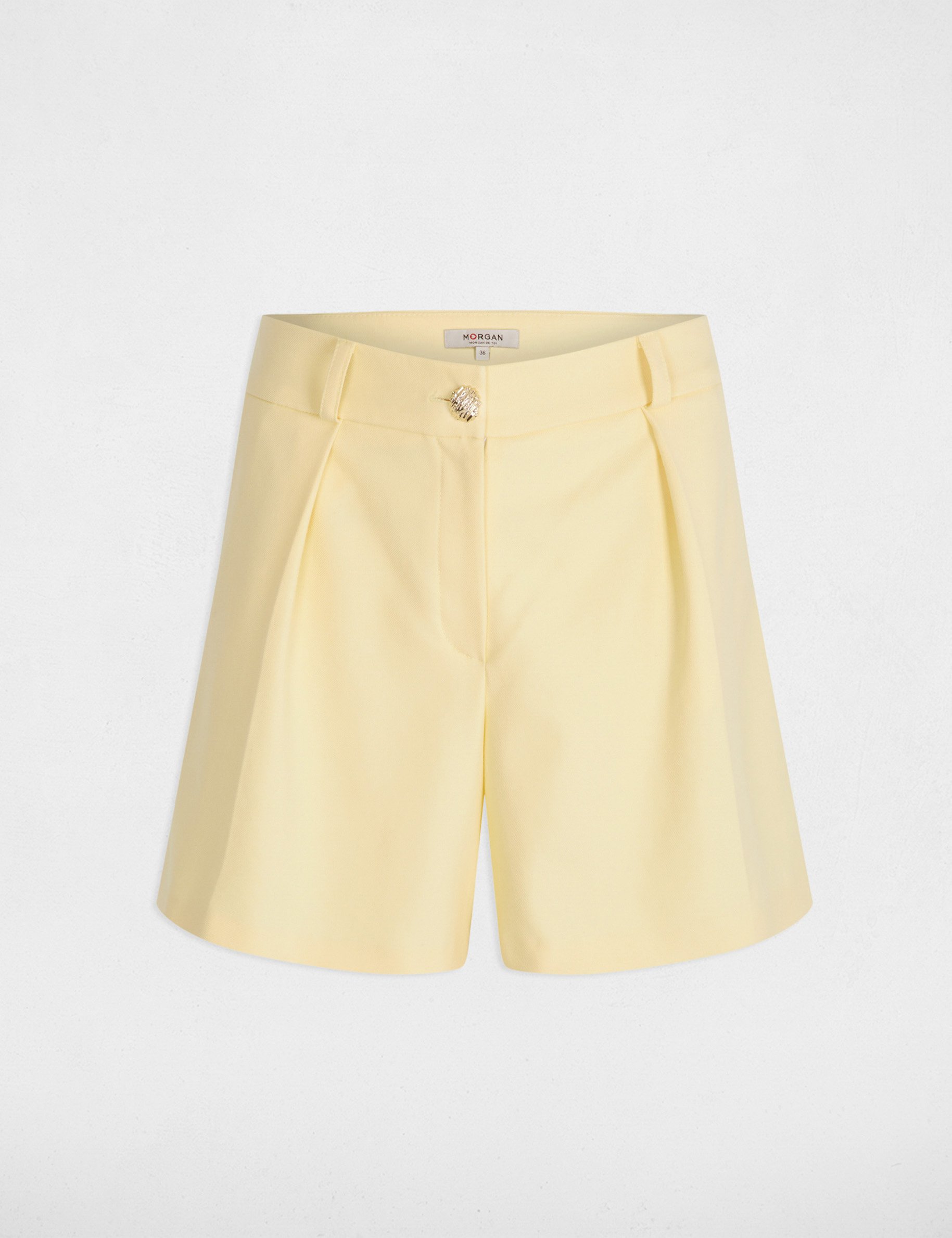 short droit jaune pastel femme Short droit jaune pastel femme