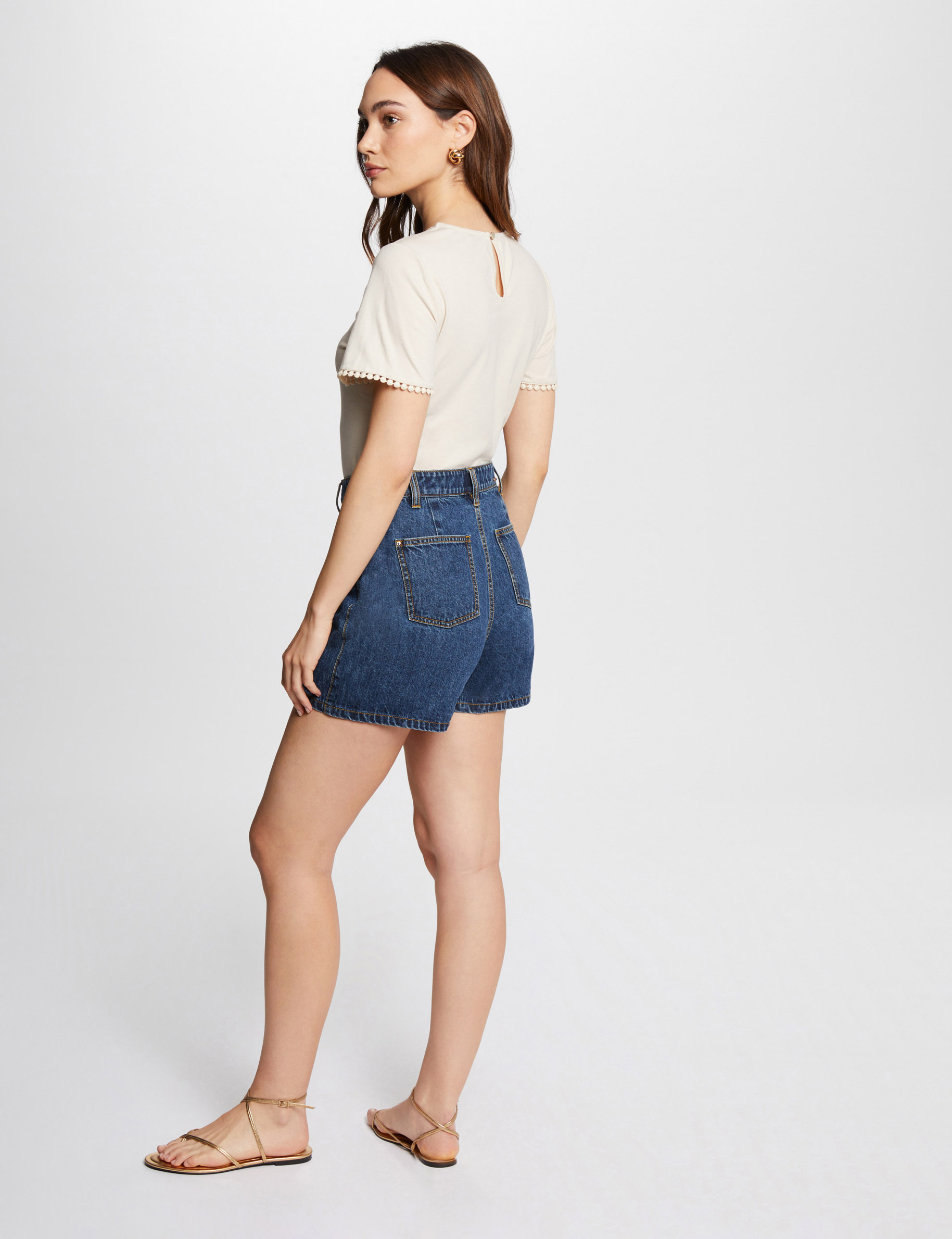 short sleeved t shirt light beige women Short-sleeved t-shirt light beige women