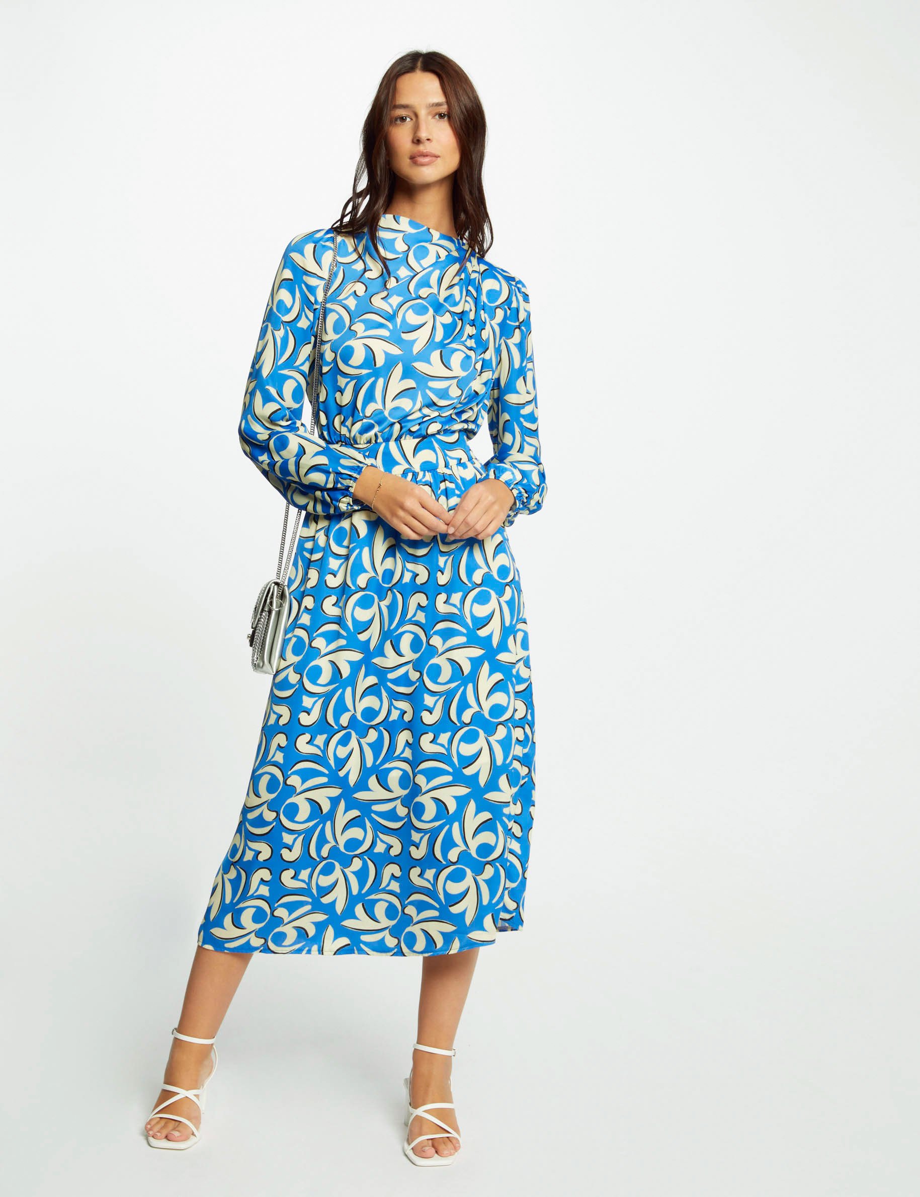 Printed straight midi dress multico ladies'