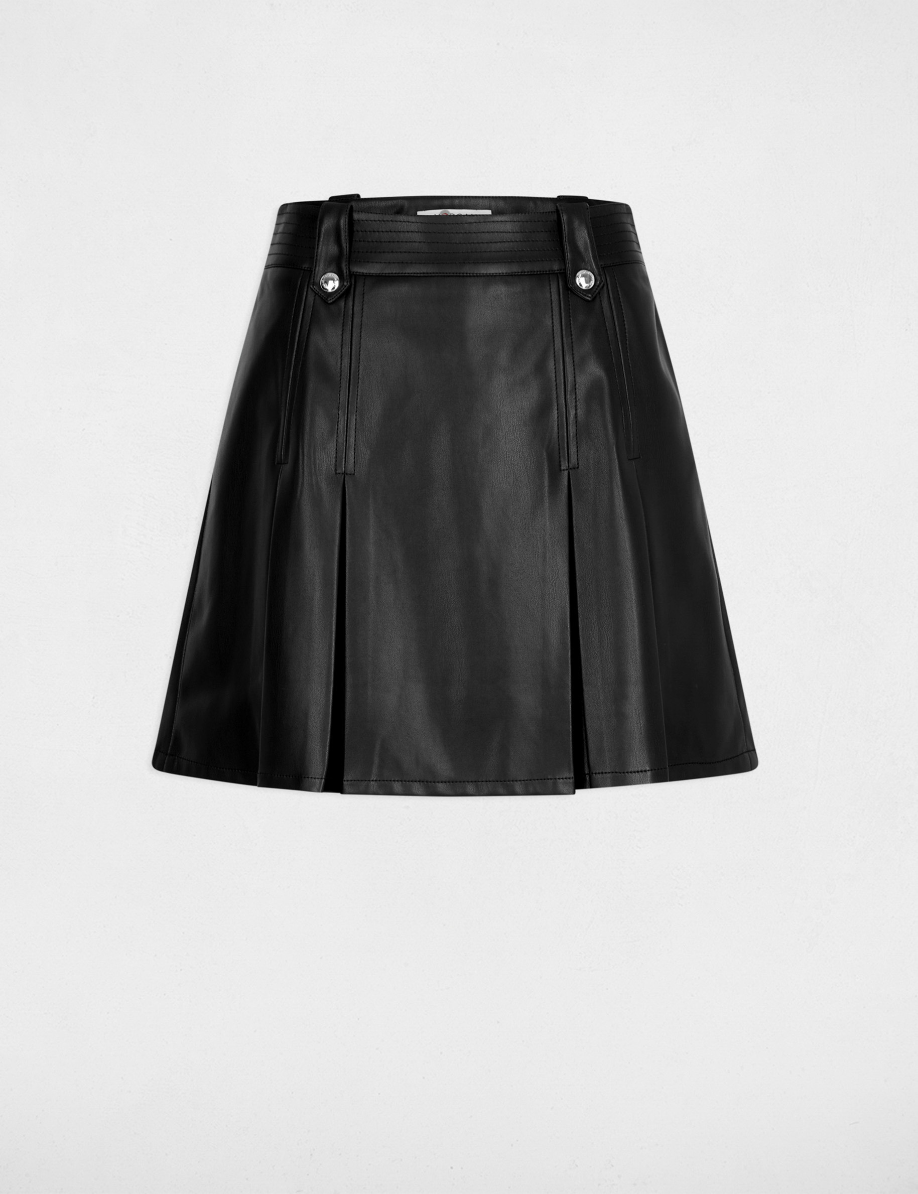 Pleated short skirt black women