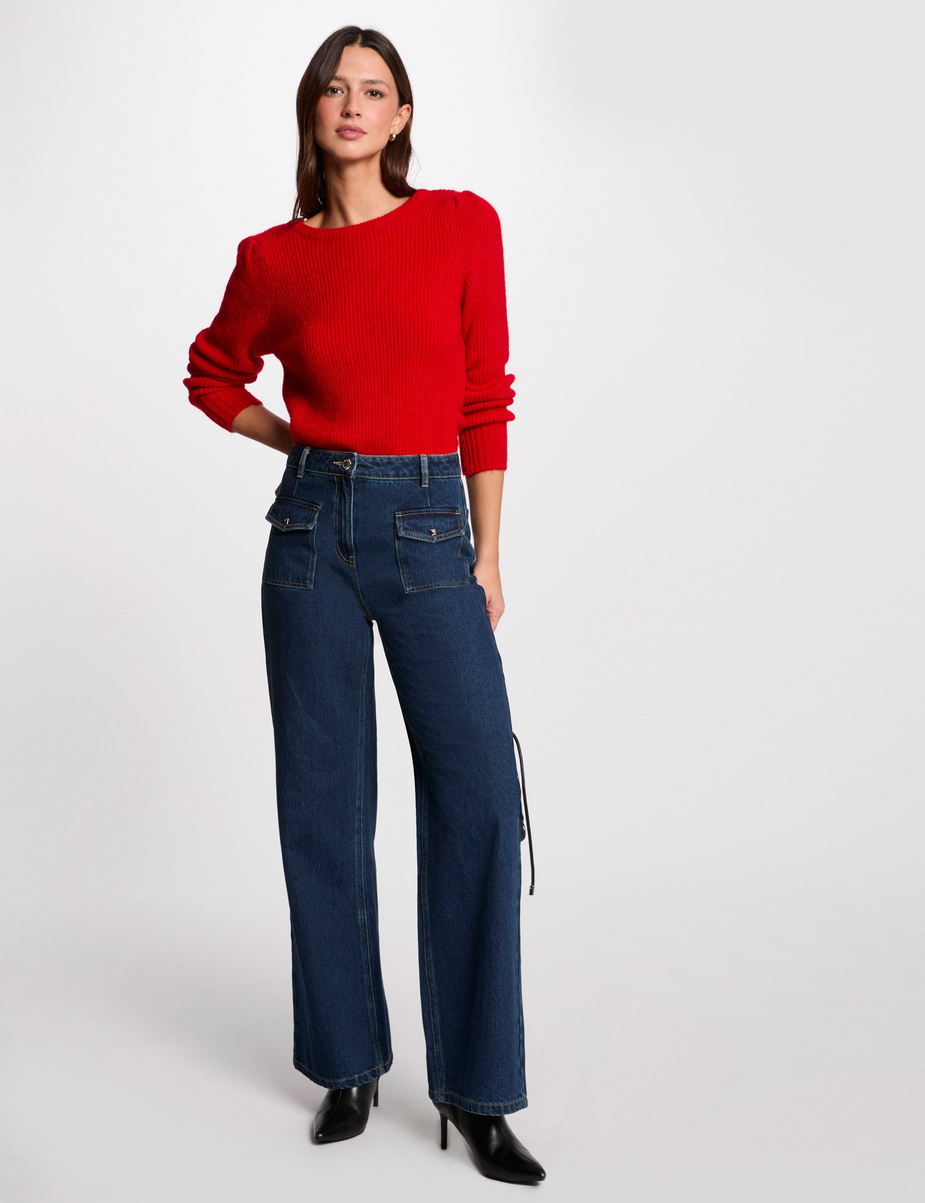 pull col rond manches longues rouge femme Pull col rond manches longues rouge femme