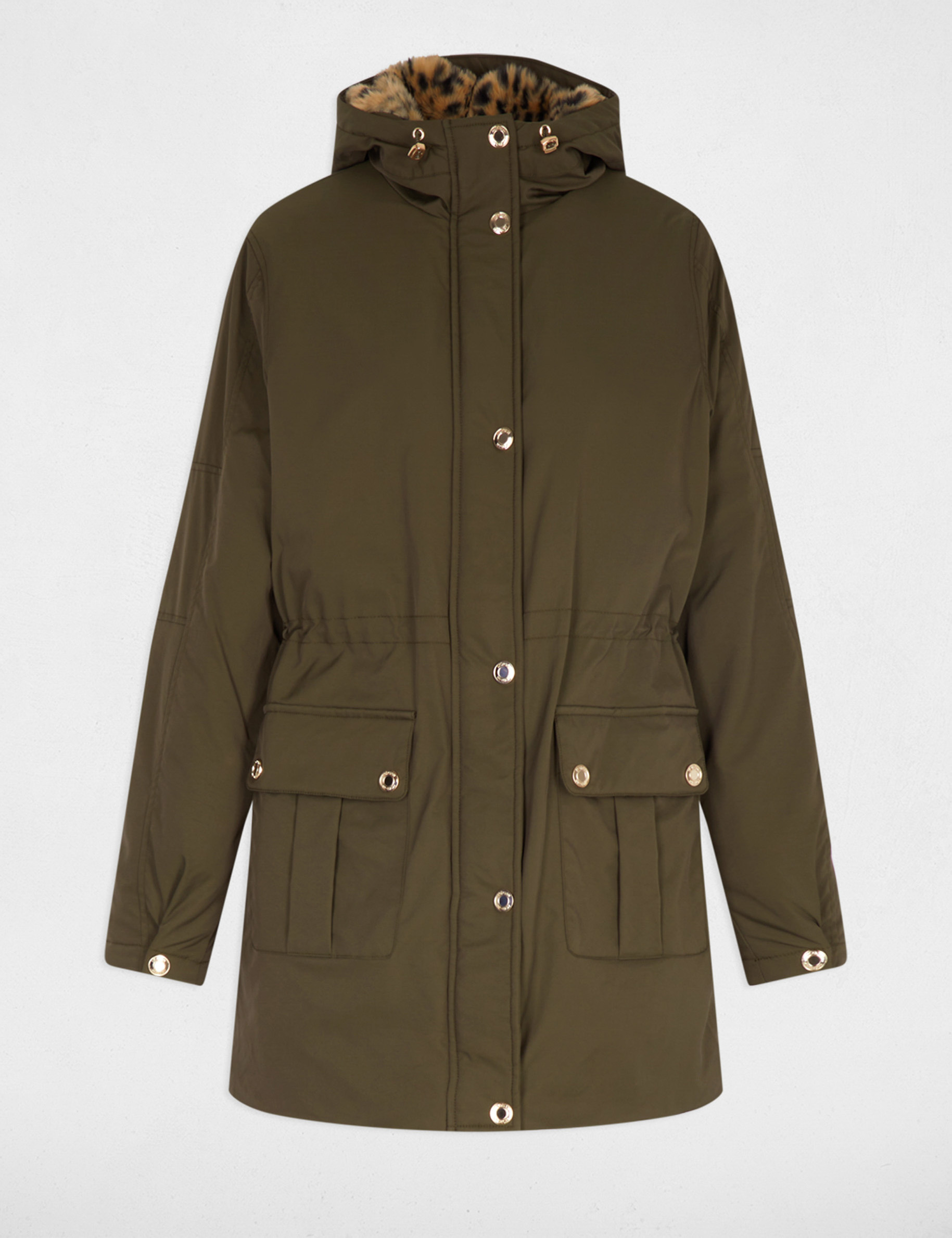long parka with faux fur khaki green women Long parka with faux fur khaki green women