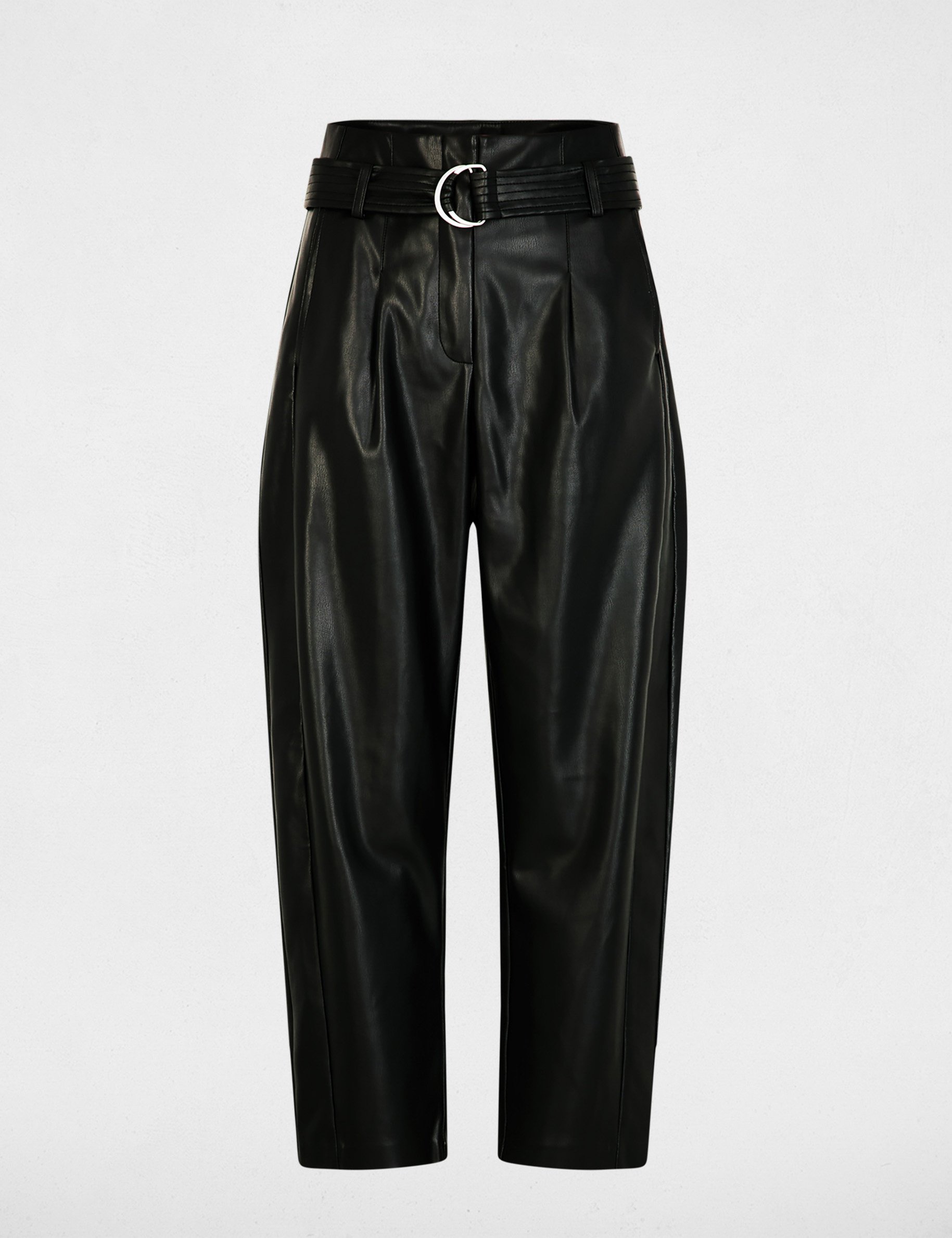 High-waisted wide trousers black women