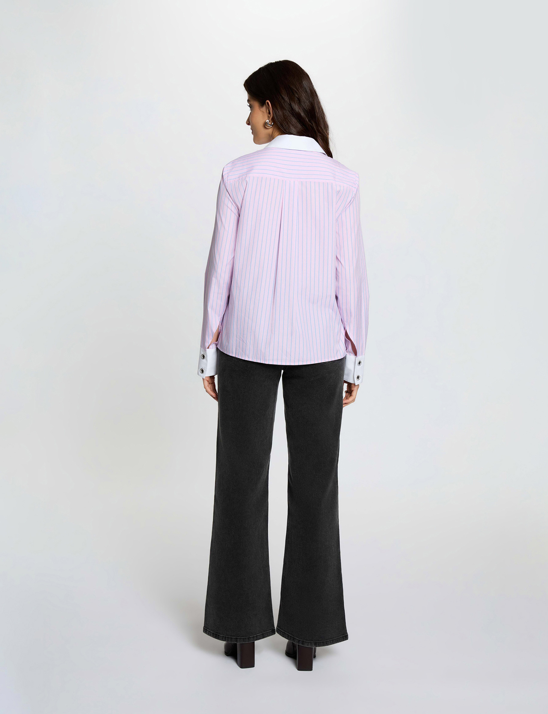High-waisted wide-leg jeans black denim women