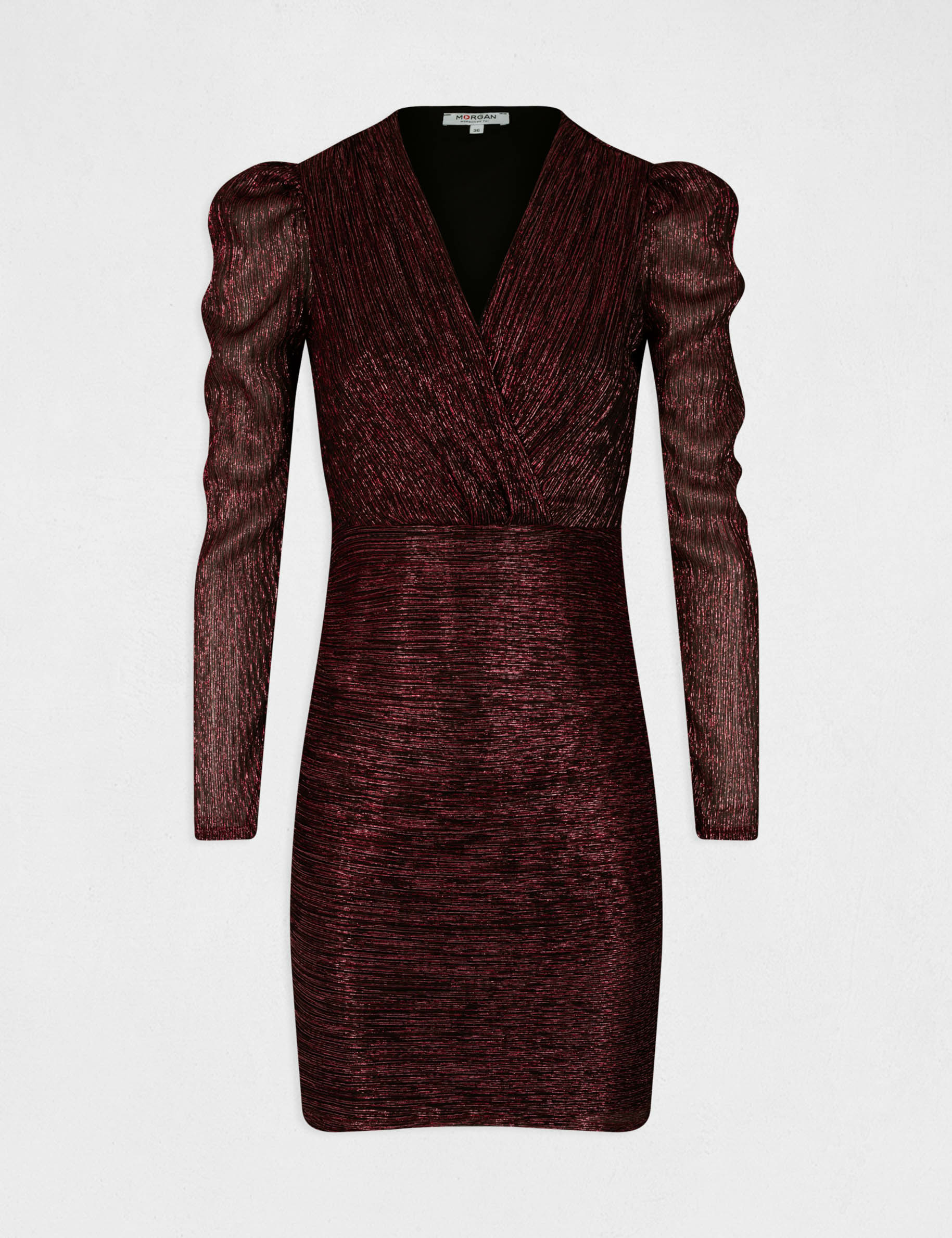 Fitted dress with long sleeves raspberry ladies' Fitted dress with long sleeves raspberry ladies'