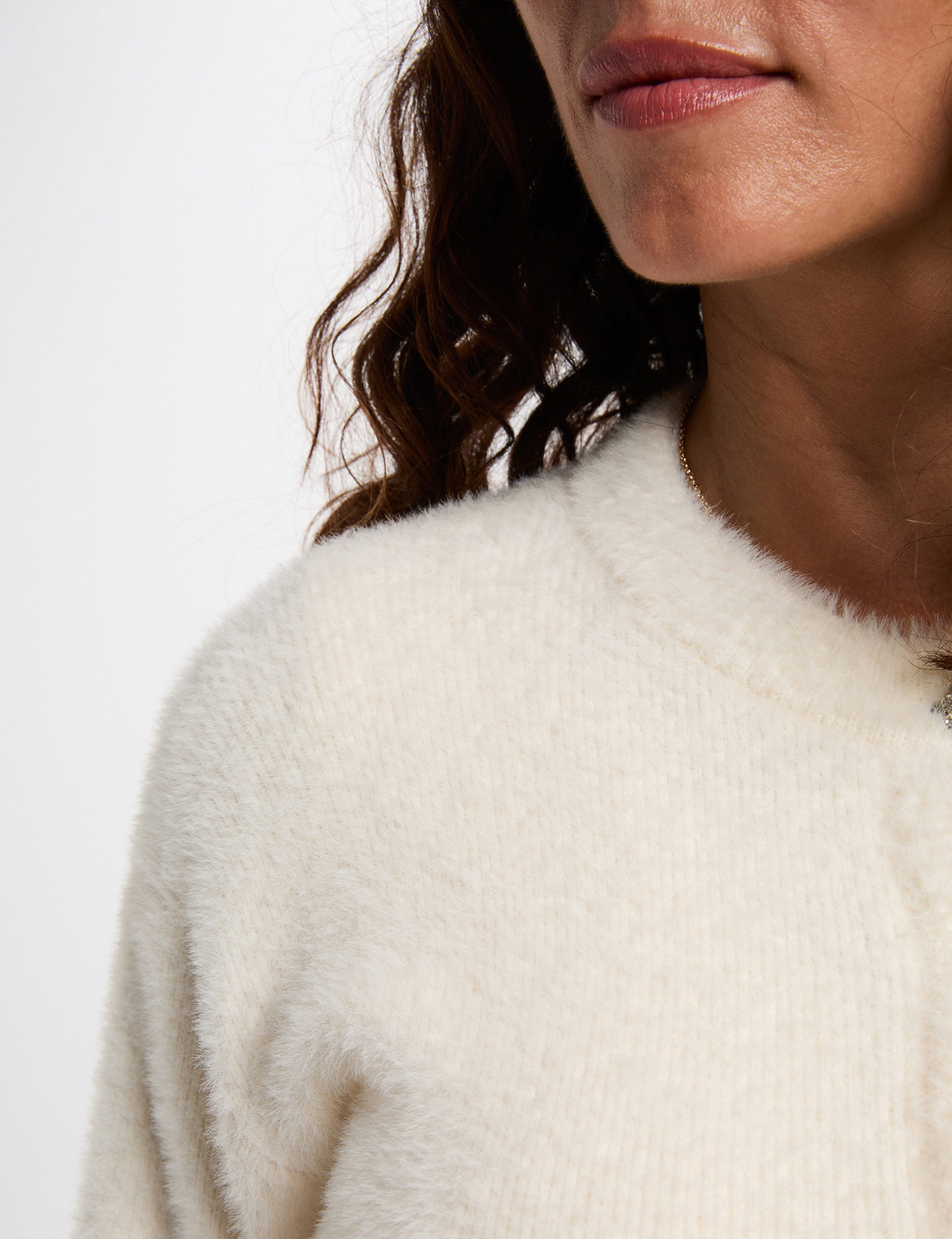 Fitted knit dress ivory women