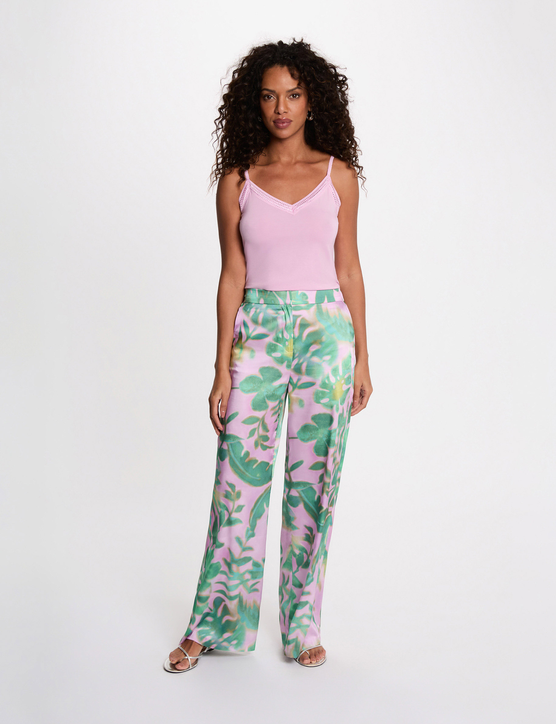 High-waisted wide-leg trousers multicolor women