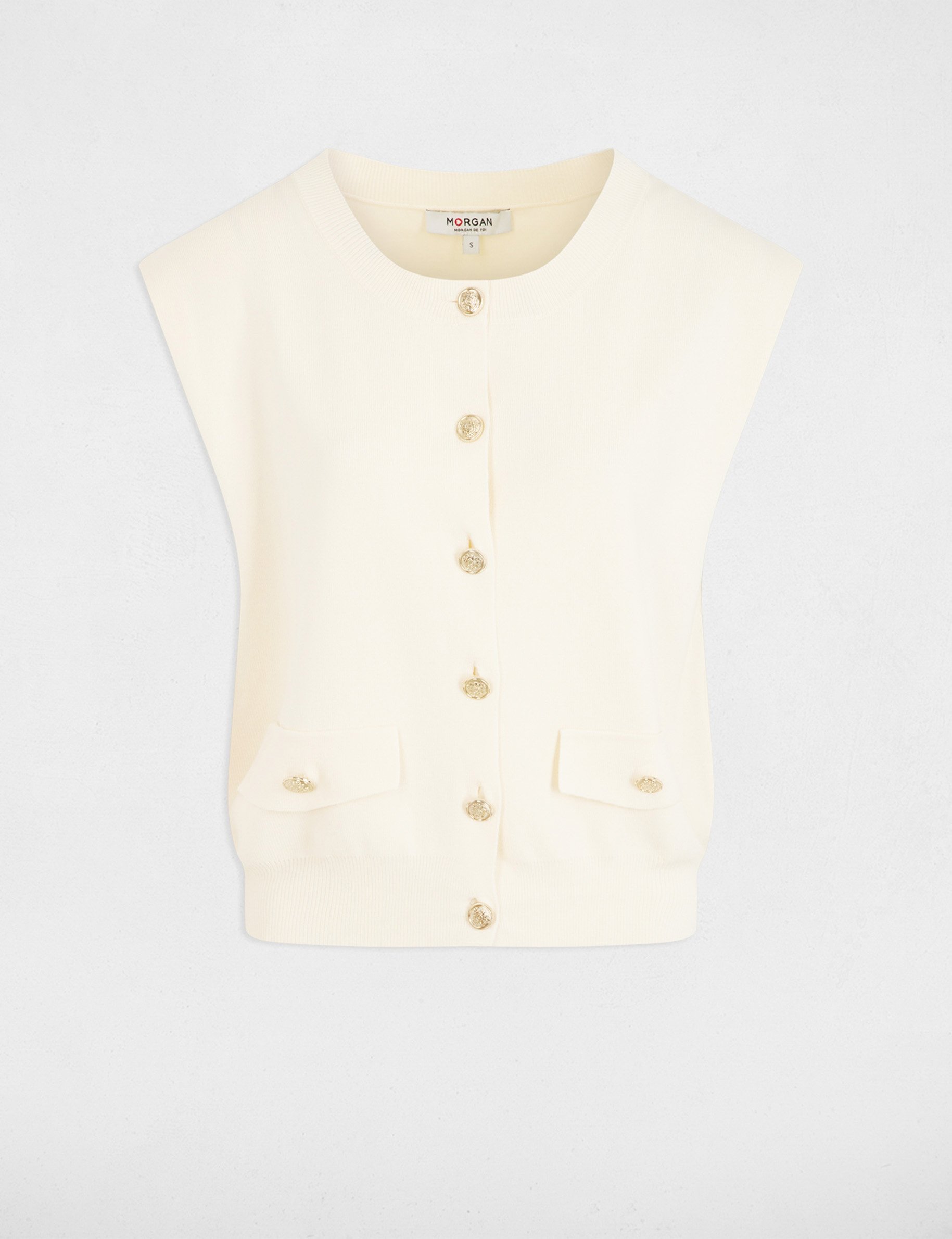 sleeveless cardigan ivory women Sleeveless cardigan ivory women