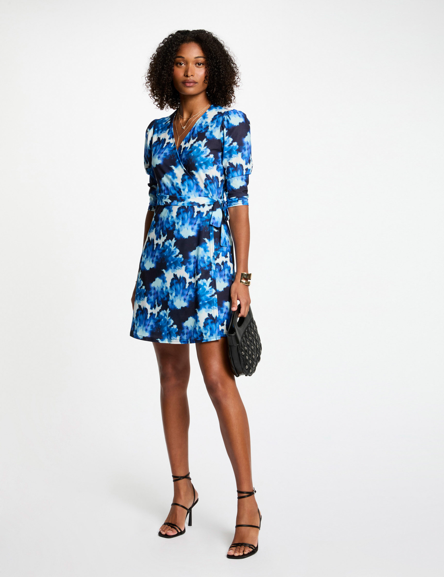 robe courte ajustee imprimee multicolore femme Robe courte ajustée imprimée multicolore femme