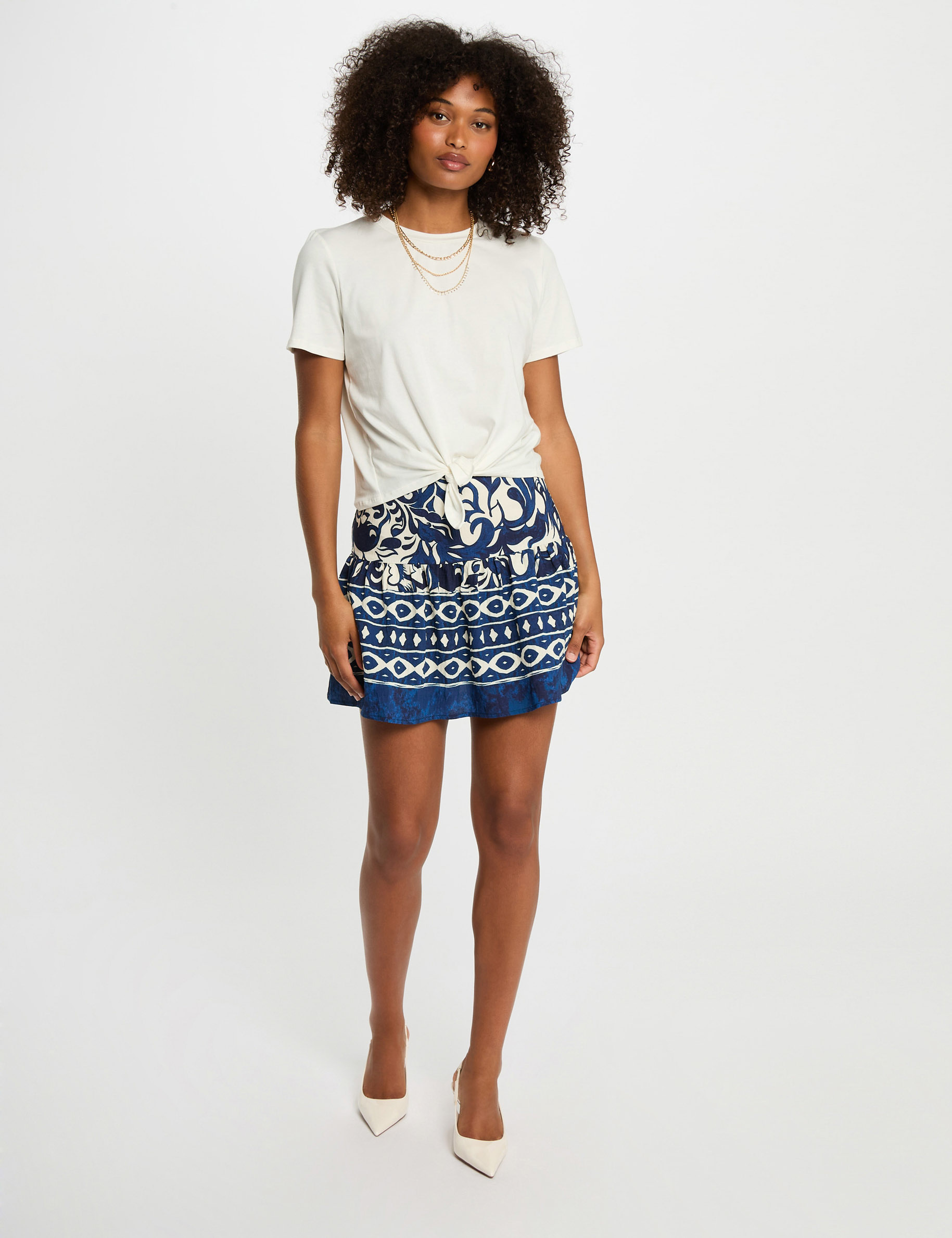 printed mini skirt multicolor women Printed mini skirt multicolor women