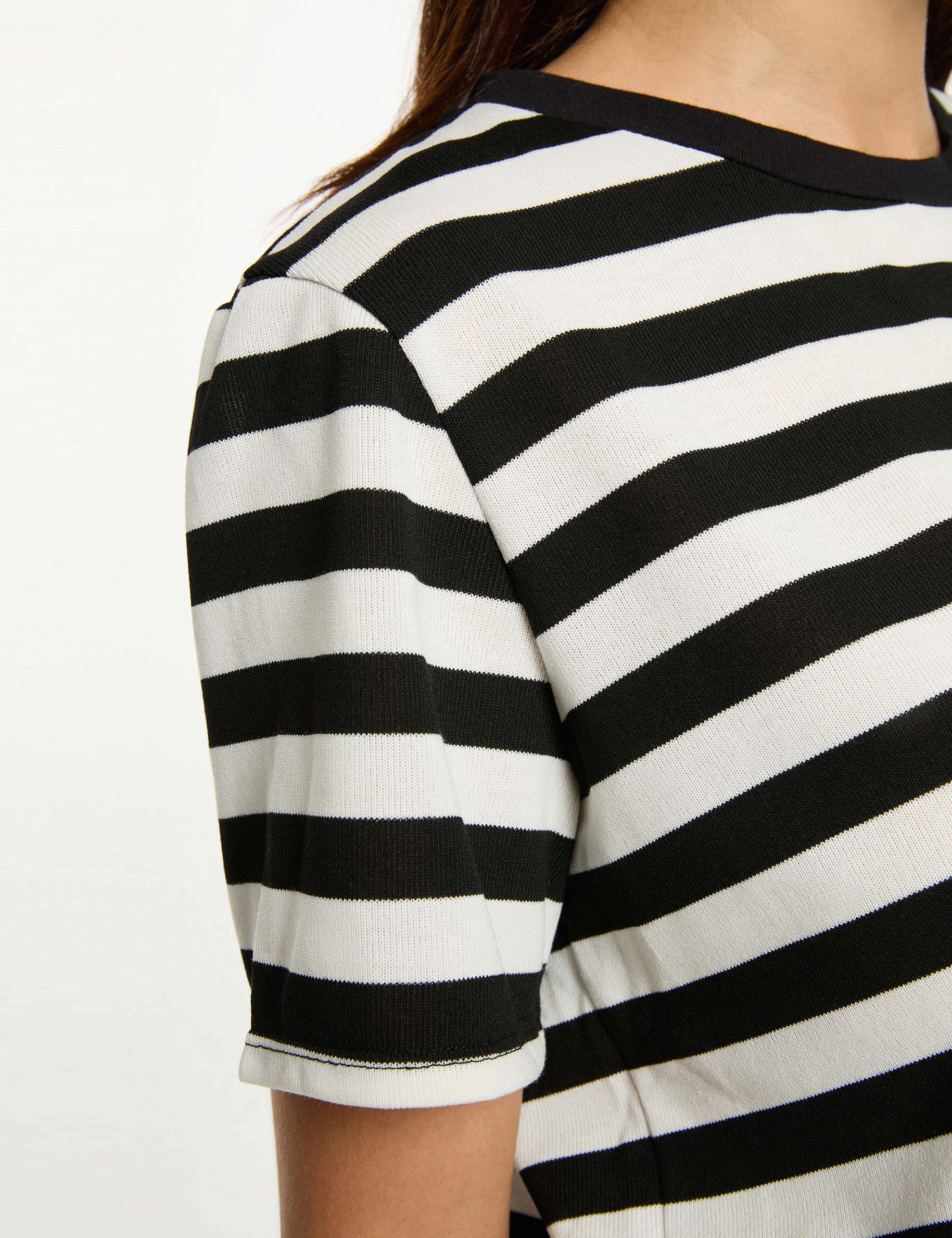 t shirt raye cropped blanc femme white women