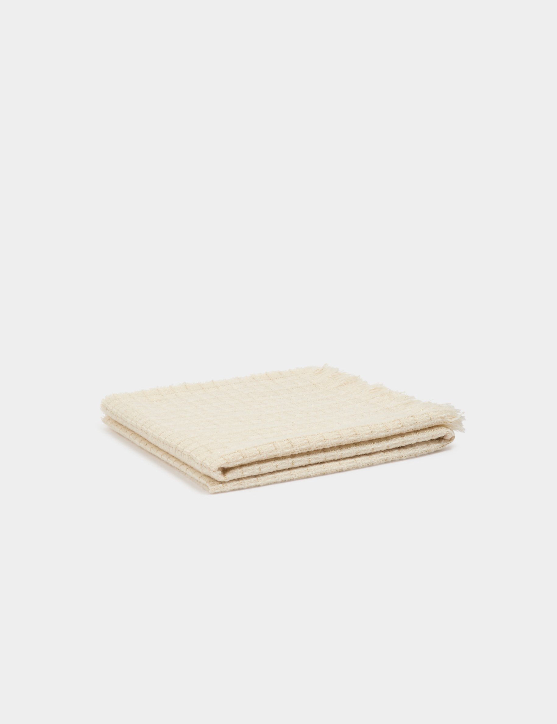 Tweed scarf ivory women